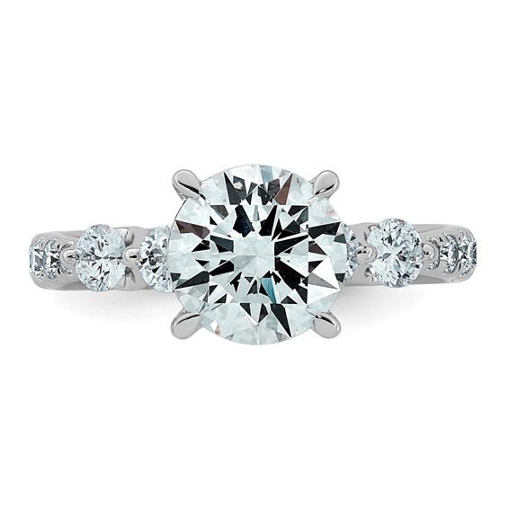 14kw 2 5/8ct Cert Rd Ctr Lab Grown Dia VS+ F+ w/ Round Sides Comp Ring