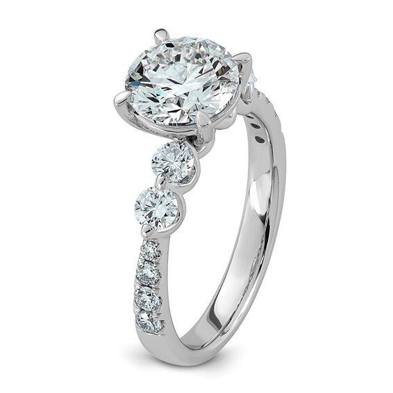 14kw 2 5/8ct Cert Rd Ctr Lab Grown Dia VS+ F+ w/ Round Sides Comp Ring