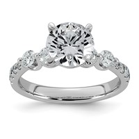 14K White Gold 2.62ct Cert Rd Ctr Lab Grown Dia VS+ F+ Ring with Round Sides Comp view 1