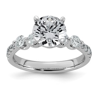 14kw 2 5/8ct Cert Rd Ctr Lab Grown Dia VS+ F+ w/ Round Sides Comp Ring