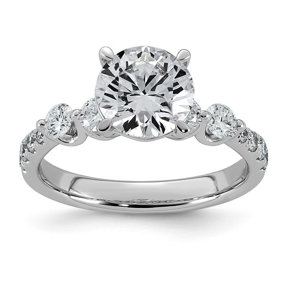 14kw 2 5/8ct Cert Rd Ctr Lab Grown Dia VS+ F+ w/ Round Sides Comp Ring