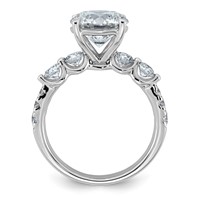 14K White Gold 3.88ct Cert Rd Ctr Lab Grown Dia VS+ F+ Ring with Round Sides Comp view 2