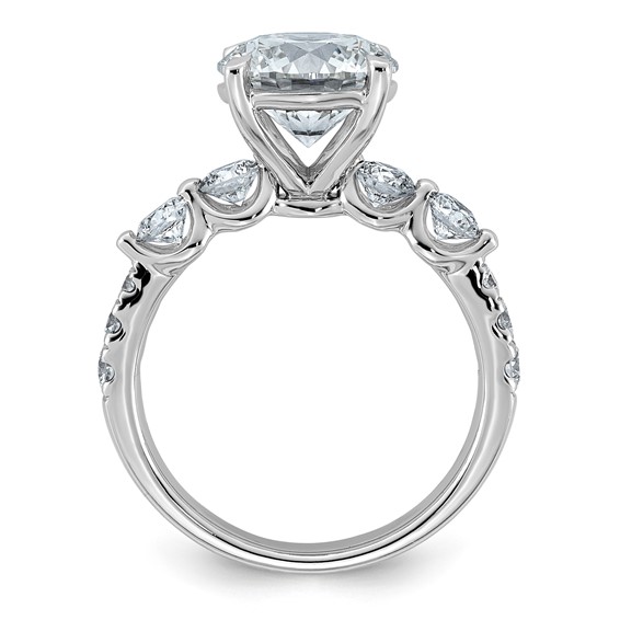 14kw 3 7/8ct Cert Rd Ctr Lab Grown Dia VS+ F+ w/ Round Sides Comp Ring