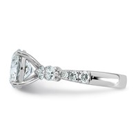 14K White Gold 3.88ct Cert Rd Ctr Lab Grown Dia VS+ F+ Ring with Round Sides Comp view 3