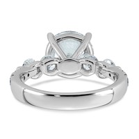 14K White Gold 3.88ct Cert Rd Ctr Lab Grown Dia VS+ F+ Ring with Round Sides Comp view 5