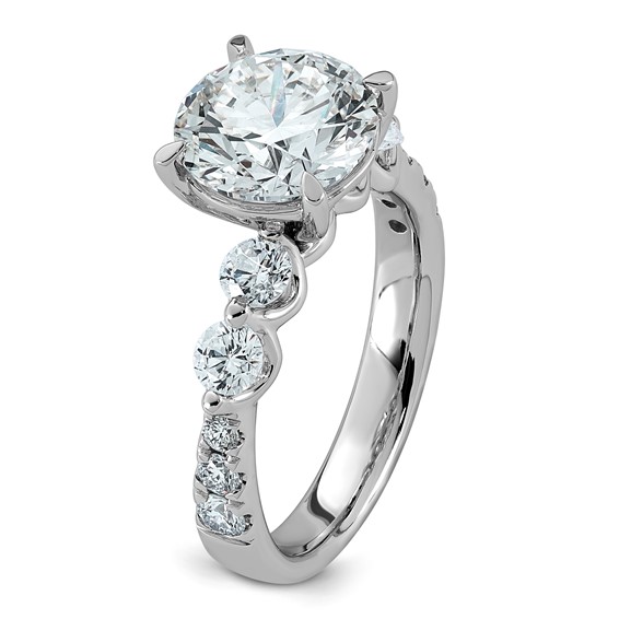 14kw 3 7/8ct Cert Rd Ctr Lab Grown Dia VS+ F+ w/ Round Sides Comp Ring