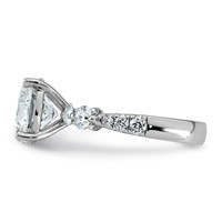 14K White Gold 5ct Cert Rd Ctr Lab Grown Dia VS+ F+ Ring with Round Sides Comp view 3