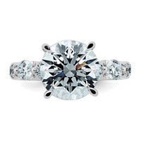 14K White Gold 5ct Cert Rd Ctr Lab Grown Dia VS+ F+ Ring with Round Sides Comp view 4