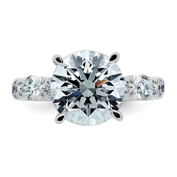 14kw 5ct Cert Rd Ctr Lab Grown Dia VS+ F+ w/ Round Sides Comp Ring