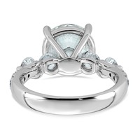 14K White Gold 5ct Cert Rd Ctr Lab Grown Dia VS+ F+ Ring with Round Sides Comp view 5