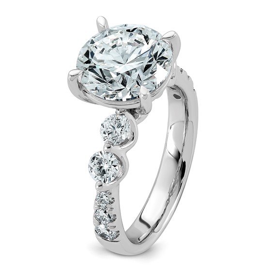 14kw 5ct Cert Rd Ctr Lab Grown Dia VS+ F+ w/ Round Sides Comp Ring