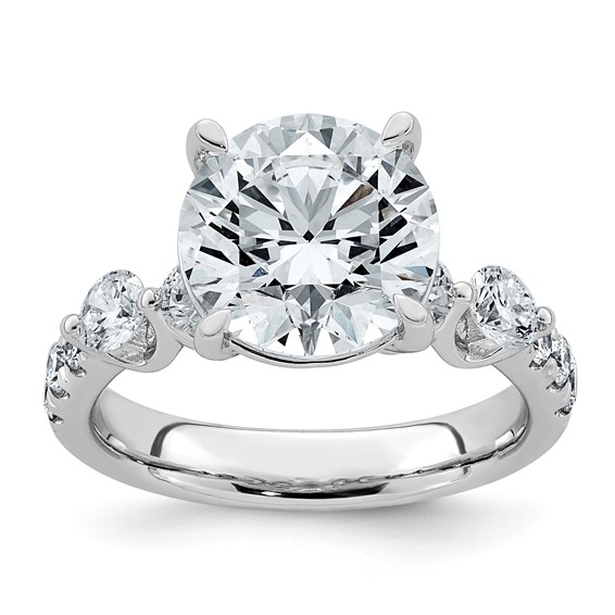 14kw 5ct Cert Rd Ctr Lab Grown Dia VS+ F+ w/ Round Sides Comp Ring