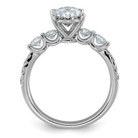 14K White Gold 2.17ct Cert Oval Ctr Lab Grown Dia VS+ F+ Ring with Round Sides Comp view 2