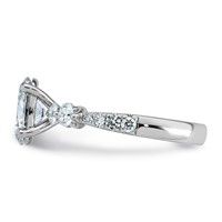 14K White Gold 2.17ct Cert Oval Ctr Lab Grown Dia VS+ F+ Ring with Round Sides Comp view 3