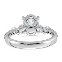 14K White Gold 2.17ct Cert Oval Ctr Lab Grown Dia VS+ F+ Ring with Round Sides Comp view 5