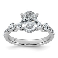 14K White Gold 2.17ct Cert Oval Ctr Lab Grown Dia VS+ F+ Ring with Round Sides Comp view 1