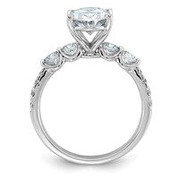 14K White Gold 2.62ct Cert Oval Ctr Lab Grown Dia VS+ F+ Ring with Round Sides Comp view 2