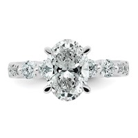 14K White Gold 2.62ct Cert Oval Ctr Lab Grown Dia VS+ F+ Ring with Round Sides Comp view 4