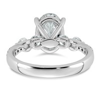 14K White Gold 2.62ct Cert Oval Ctr Lab Grown Dia VS+ F+ Ring with Round Sides Comp view 5