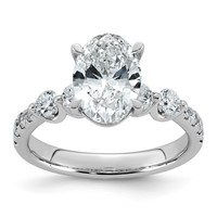 14K White Gold 2.62ct Cert Oval Ctr Lab Grown Dia VS+ F+ Ring with Round Sides Comp view 1