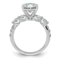 14K White Gold 3.88ct Cert Oval Ctr Lab Grown Dia VS+ F+ Ring with Round Sides Comp view 2