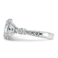 14K White Gold 3.88ct Cert Oval Ctr Lab Grown Dia VS+ F+ Ring with Round Sides Comp view 3