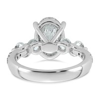 14K White Gold 3.88ct Cert Oval Ctr Lab Grown Dia VS+ F+ Ring with Round Sides Comp view 5
