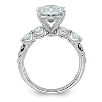 14K White Gold 4.88ct Cert Oval Ctr Lab Grown Dia VS+ F+ Ring with Round Sides Comp view 2