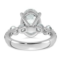 14K White Gold 4.88ct Cert Oval Ctr Lab Grown Dia VS+ F+ Ring with Round Sides Comp view 5