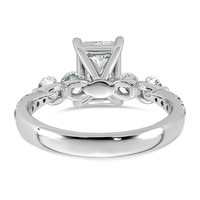 14K White Gold 2.17 Carat Certified Lab Grown Diamond VS+ F+ Radiant Center Ring with Round Sides Complete view 5