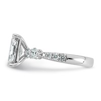 14K White Gold 2.62 Carat Certified Lab Grown Diamond VS+ F+ Radiant Center Ring with Round Sides Complete view 3