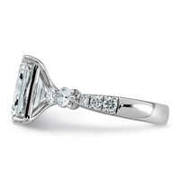 14K White Gold 4.88 Carat Certified Lab Grown Diamond VS+ F+ Radiant Center Ring with Round Sides Complete view 3