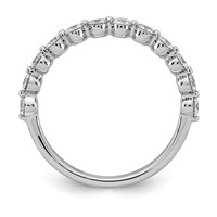 14K White Gold 0.75ct Lab Grown Dia VS+ F+ Round Shape Stones Comp Wedding Band view 2