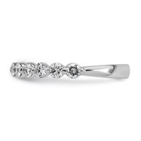 14K White Gold 0.75ct Lab Grown Dia VS+ F+ Round Shape Stones Comp Wedding Band view 4