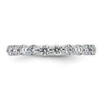 14K White Gold 0.75ct Lab Grown Dia VS+ F+ Round Shape Stones Comp Wedding Band view 3