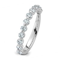 14K White Gold 0.75ct Lab Grown Dia VS+ F+ Round Shape Stones Comp Wedding Band view 5