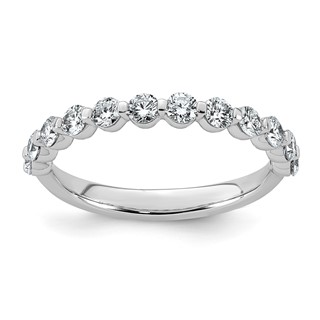 14kw 3/4ct Lab Grown Dia VS+ F+ Round Shape Stones Comp Wedding Band