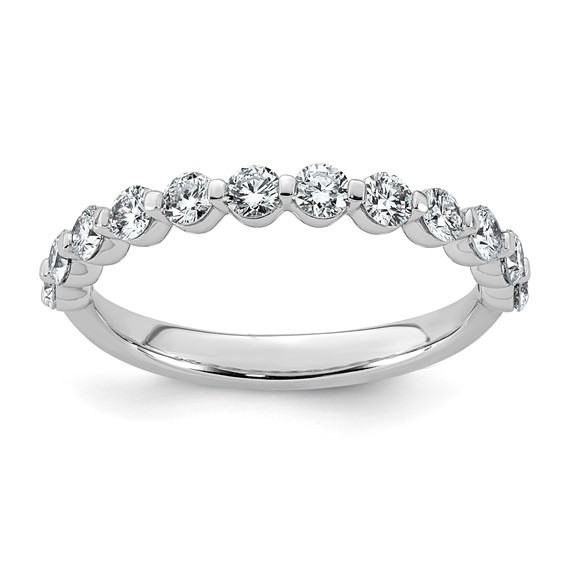 14kw 3/4ct Lab Grown Dia VS+ F+ Round Shape Stones Comp Wedding Band