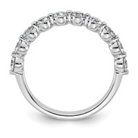 14K White Gold 1ct Lab Grown Dia VS+ F+ Round Shape Stones Comp Wedding Band view 2