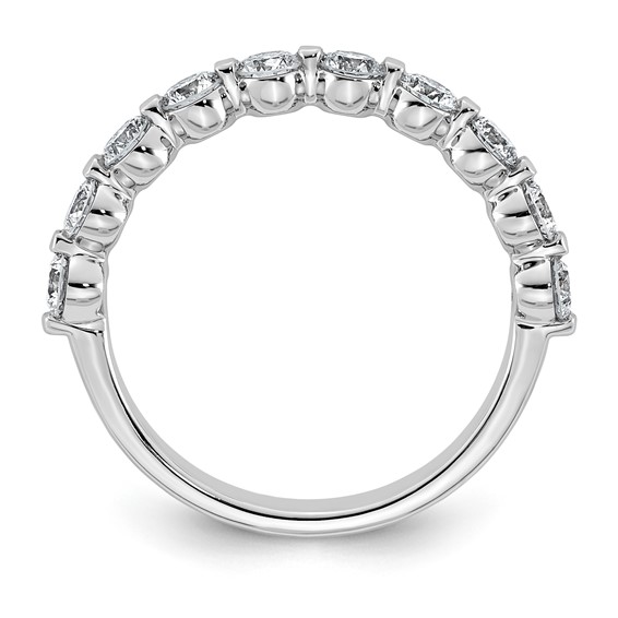 14kw 1ct Lab Grown Dia VS+ F+ Round Shape Stones Comp Wedding Band