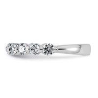 14K White Gold 1ct Lab Grown Dia VS+ F+ Round Shape Stones Comp Wedding Band view 3