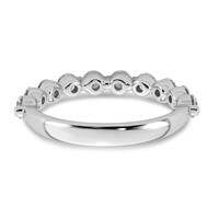 14K White Gold 1ct Lab Grown Dia VS+ F+ Round Shape Stones Comp Wedding Band view 5