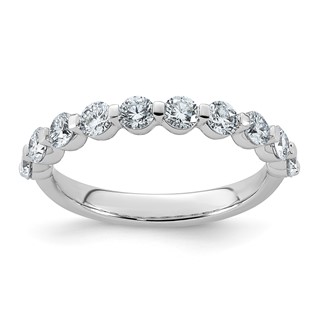 14kw 1ct Lab Grown Dia VS+ F+ Round Shape Stones Comp Wedding Band