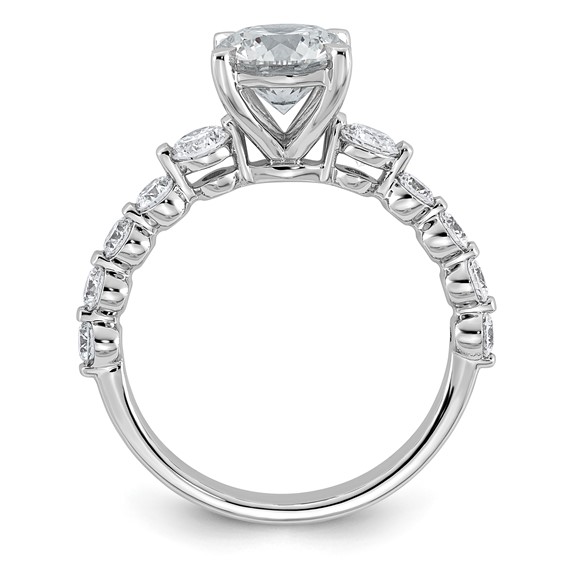 14kw 2 1/3ct Cert Rd Ctr Lab Grown Dia VS+ F+ w/ Round Sides Comp Ring