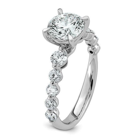 14kw 2 1/3ct Cert Rd Ctr Lab Grown Dia VS+ F+ w/ Round Sides Comp Ring