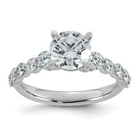 14K White Gold 2.33ct Cert Rd Ctr Lab Grown Dia VS+ F+ Ring with Round Sides Comp view 1