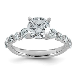 14kw 2 1/3ct Cert Rd Ctr Lab Grown Dia VS+ F+ w/ Round Sides Comp Ring