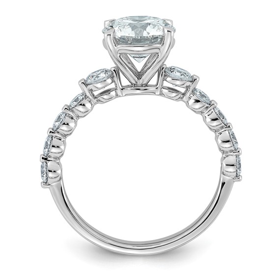 14kw 2 3/4ct Cert Rd Ctr Lab Grown Dia VS+ F+ w/ Round Sides Comp Ring