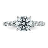 14K White Gold 2.75ct Cert Rd Ctr Lab Grown Dia VS+ F+ Ring with Round Sides Comp view 4