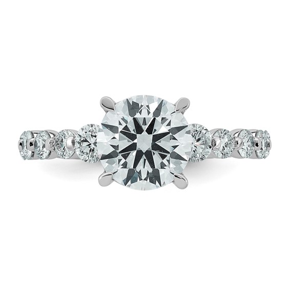 14kw 2 3/4ct Cert Rd Ctr Lab Grown Dia VS+ F+ w/ Round Sides Comp Ring